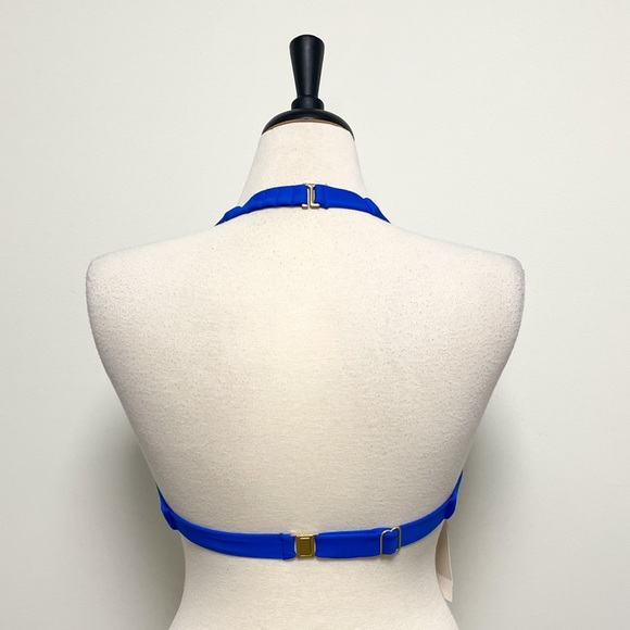 Swim Systems Azul Cobalt Blue Halter Underwire Bikini Top NWT 34D No Padding NOS - Picture 4 of 13